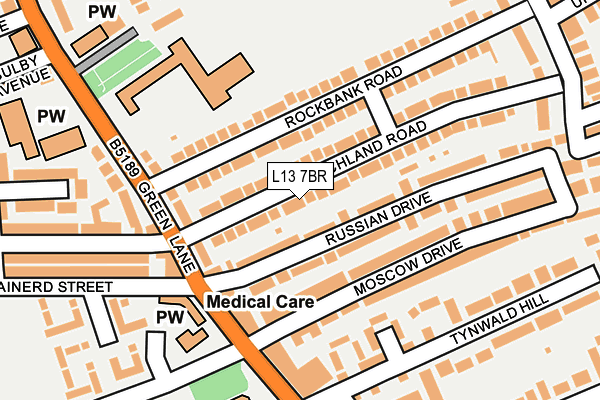 L13 7BR map - OS OpenMap – Local (Ordnance Survey)