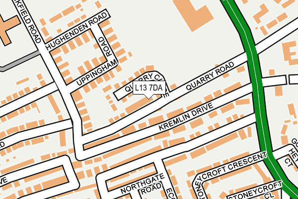 L13 7DA map - OS OpenMap – Local (Ordnance Survey)