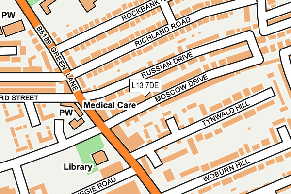 L13 7DE map - OS OpenMap – Local (Ordnance Survey)
