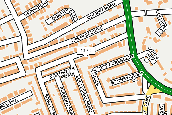 L13 7DL map - OS OpenMap – Local (Ordnance Survey)