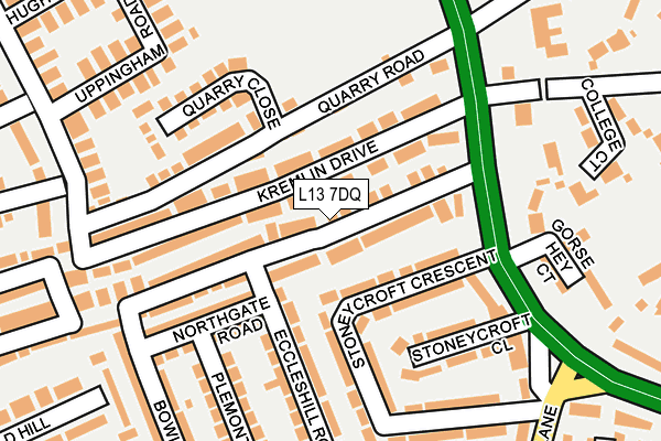 L13 7DQ map - OS OpenMap – Local (Ordnance Survey)