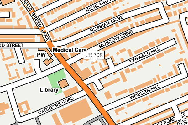 L13 7DR map - OS OpenMap – Local (Ordnance Survey)