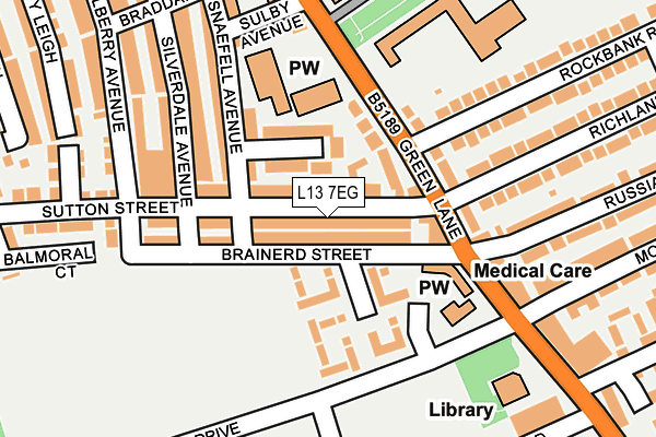 L13 7EG map - OS OpenMap – Local (Ordnance Survey)