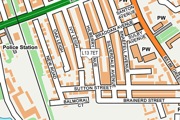 L13 7ET map - OS OpenMap – Local (Ordnance Survey)