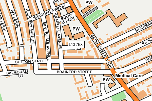 L13 7EX map - OS OpenMap – Local (Ordnance Survey)