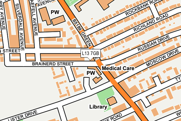 L13 7GB map - OS OpenMap – Local (Ordnance Survey)