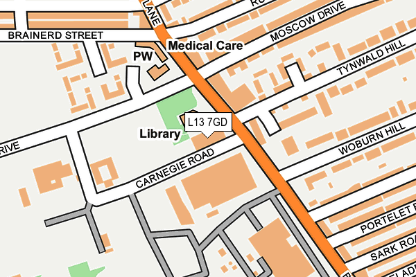 L13 7GD map - OS OpenMap – Local (Ordnance Survey)