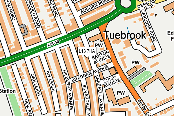 L13 7HA map - OS OpenMap – Local (Ordnance Survey)