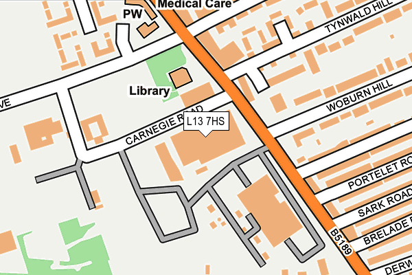 L13 7HS map - OS OpenMap – Local (Ordnance Survey)