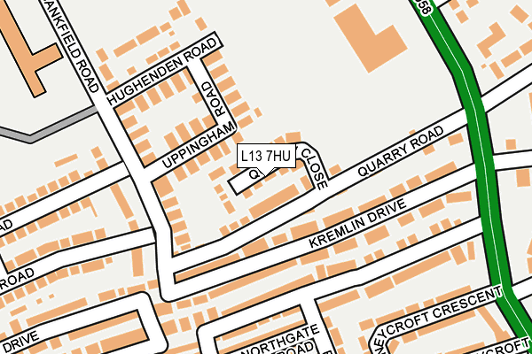 L13 7HU map - OS OpenMap – Local (Ordnance Survey)
