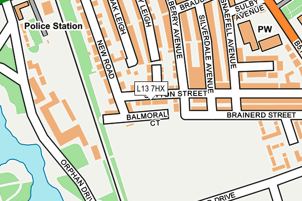 L13 7HX map - OS OpenMap – Local (Ordnance Survey)