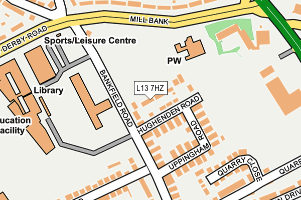 L13 7HZ map - OS OpenMap – Local (Ordnance Survey)