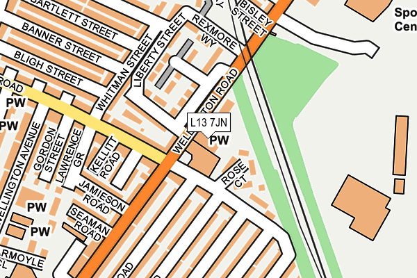L13 7JN map - OS OpenMap – Local (Ordnance Survey)
