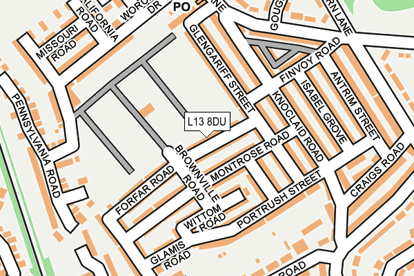 L13 8DU map - OS OpenMap – Local (Ordnance Survey)