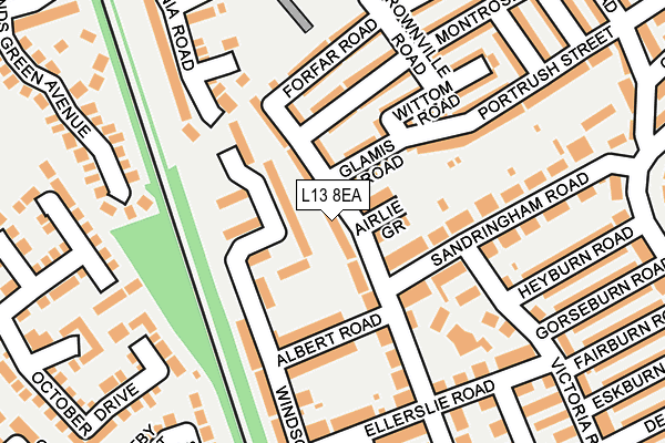 L13 8EA map - OS OpenMap – Local (Ordnance Survey)