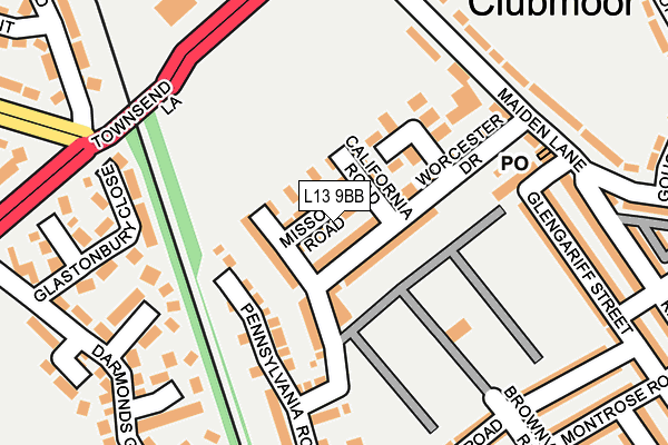 L13 9BB map - OS OpenMap – Local (Ordnance Survey)