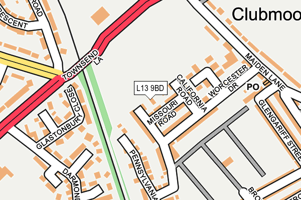 L13 9BD map - OS OpenMap – Local (Ordnance Survey)