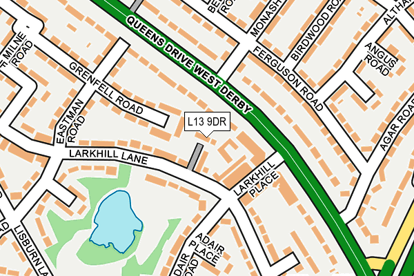 L13 9DR map - OS OpenMap – Local (Ordnance Survey)