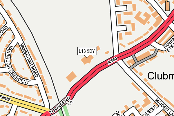 L13 9DY map - OS OpenMap – Local (Ordnance Survey)