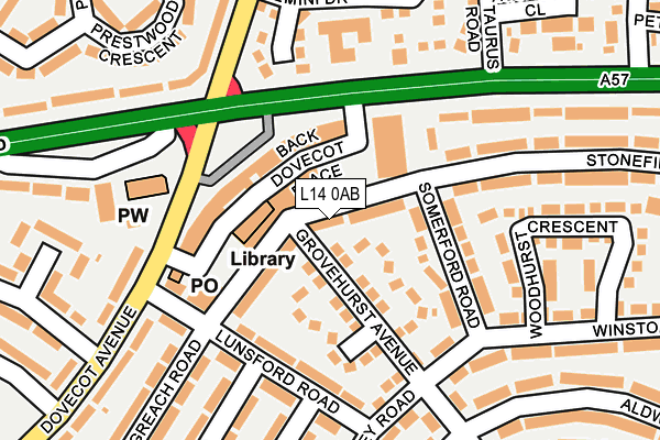 L14 0AB map - OS OpenMap – Local (Ordnance Survey)