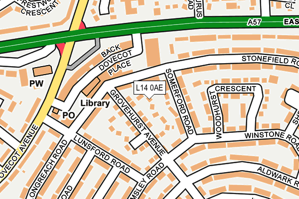 L14 0AE map - OS OpenMap – Local (Ordnance Survey)