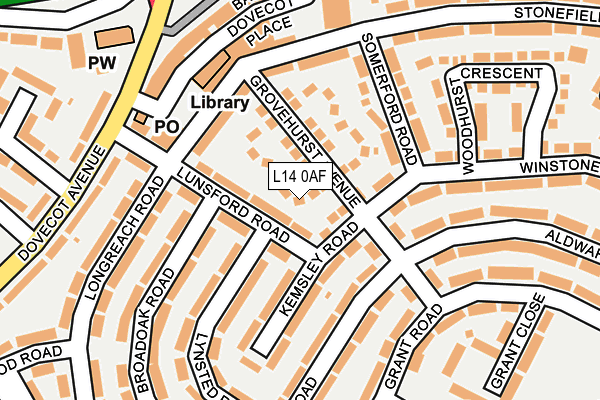 L14 0AF map - OS OpenMap – Local (Ordnance Survey)