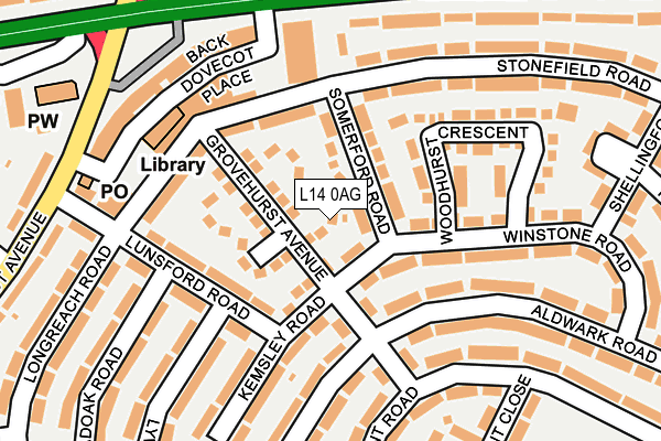 L14 0AG map - OS OpenMap – Local (Ordnance Survey)