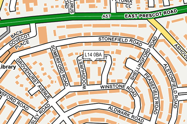 L14 0BA map - OS OpenMap – Local (Ordnance Survey)