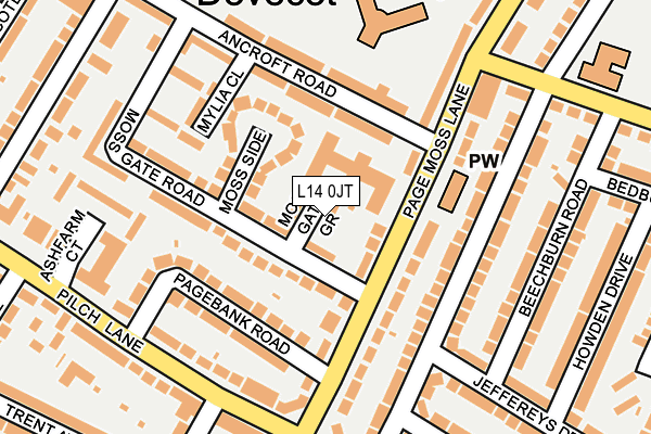 L14 0JT map - OS OpenMap – Local (Ordnance Survey)