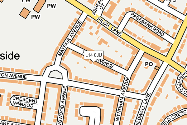 L14 0JU map - OS OpenMap – Local (Ordnance Survey)