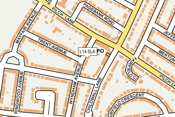 L14 0LA map - OS OpenMap – Local (Ordnance Survey)