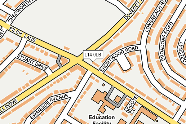 L14 0LB map - OS OpenMap – Local (Ordnance Survey)