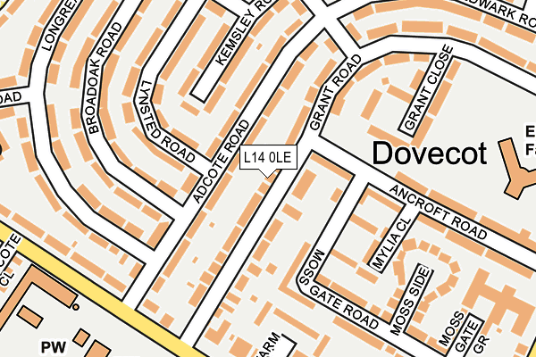 L14 0LE map - OS OpenMap – Local (Ordnance Survey)