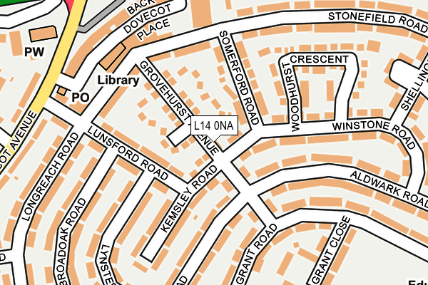 L14 0NA map - OS OpenMap – Local (Ordnance Survey)