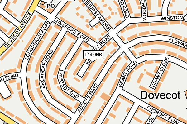 L14 0NB map - OS OpenMap – Local (Ordnance Survey)