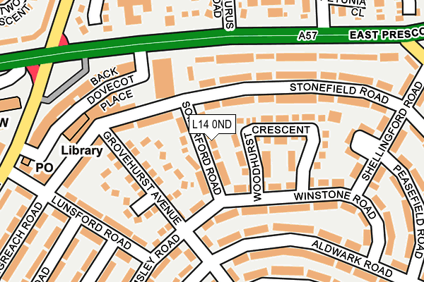 L14 0ND map - OS OpenMap – Local (Ordnance Survey)