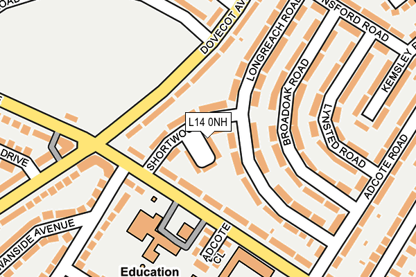 L14 0NH map - OS OpenMap – Local (Ordnance Survey)