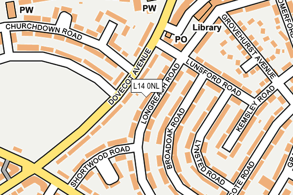 L14 0NL map - OS OpenMap – Local (Ordnance Survey)