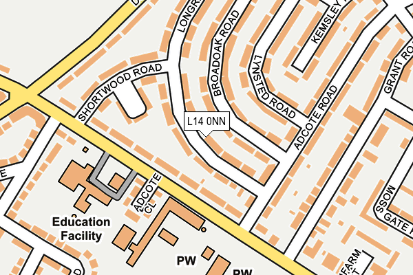 L14 0NN map - OS OpenMap – Local (Ordnance Survey)