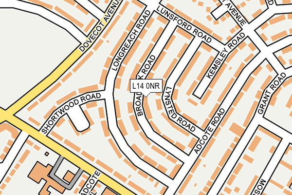 L14 0NR map - OS OpenMap – Local (Ordnance Survey)