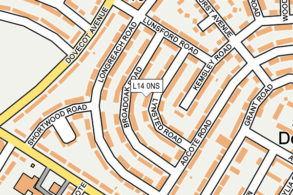 L14 0NS map - OS OpenMap – Local (Ordnance Survey)