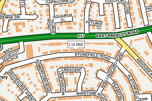L14 0NX map - OS OpenMap – Local (Ordnance Survey)