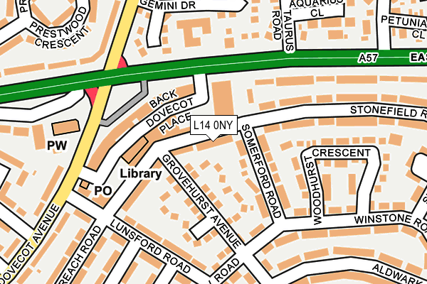 L14 0NY map - OS OpenMap – Local (Ordnance Survey)