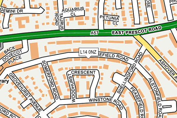 L14 0NZ map - OS OpenMap – Local (Ordnance Survey)