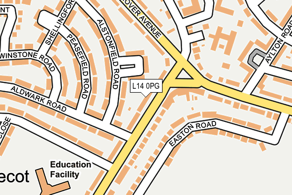 L14 0PG map - OS OpenMap – Local (Ordnance Survey)