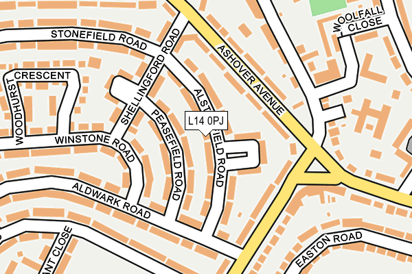 L14 0PJ map - OS OpenMap – Local (Ordnance Survey)