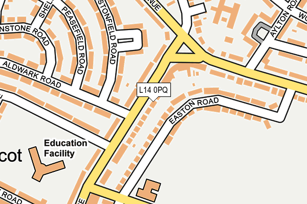 L14 0PQ map - OS OpenMap – Local (Ordnance Survey)
