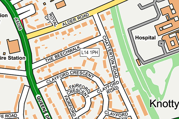 L14 1PH map - OS OpenMap – Local (Ordnance Survey)