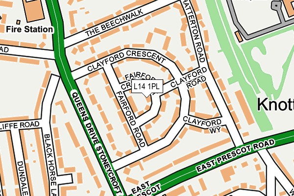 L14 1PL map - OS OpenMap – Local (Ordnance Survey)