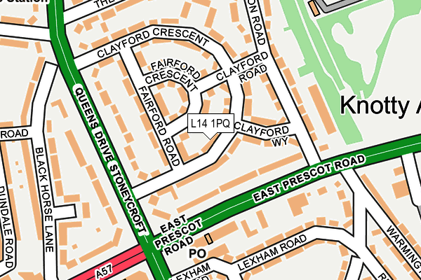 L14 1PQ map - OS OpenMap – Local (Ordnance Survey)